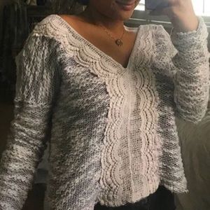 Fashionable lacy sweater